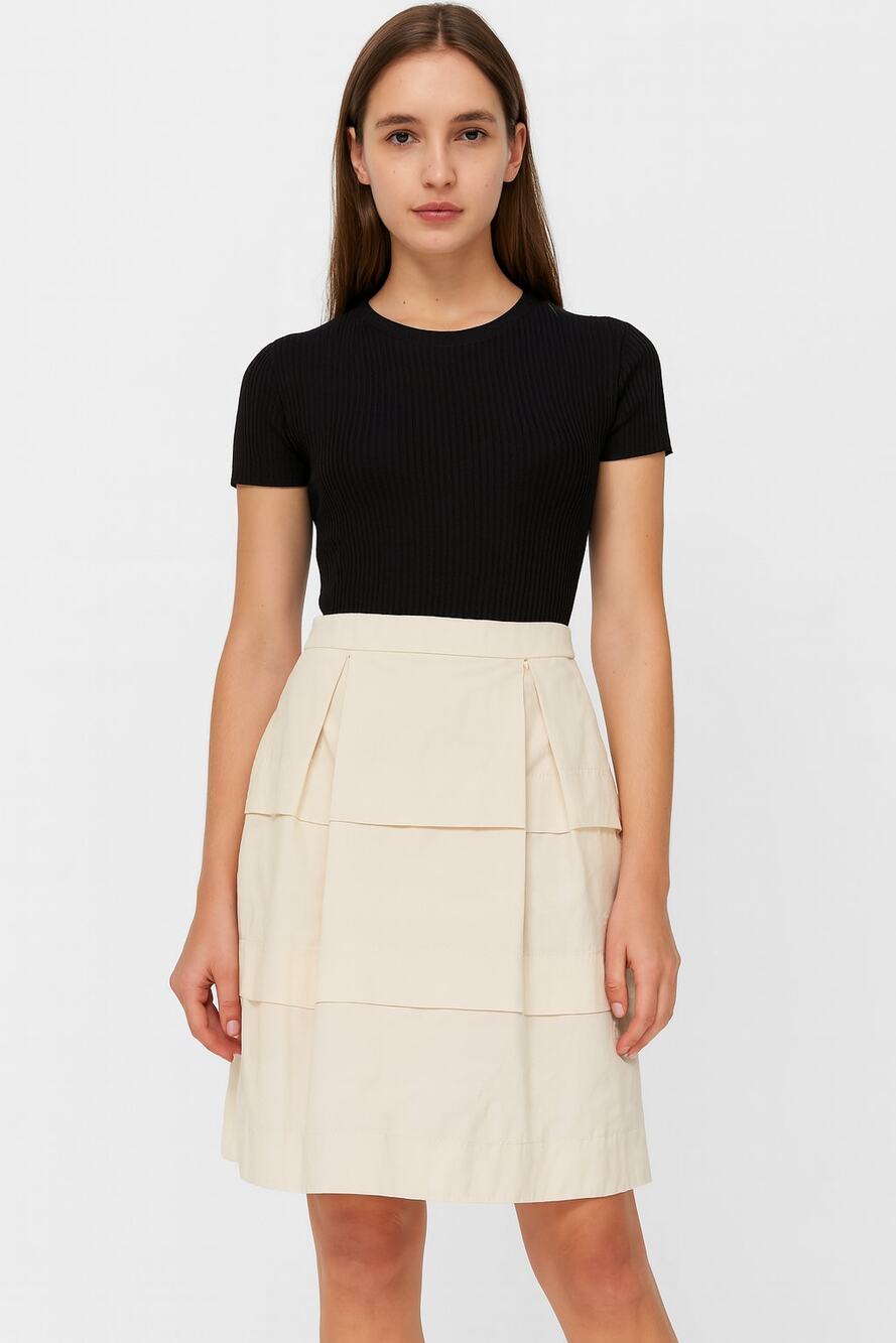 J.Crew Gateau Skirt Cotton Sateen in a champagne Size 6